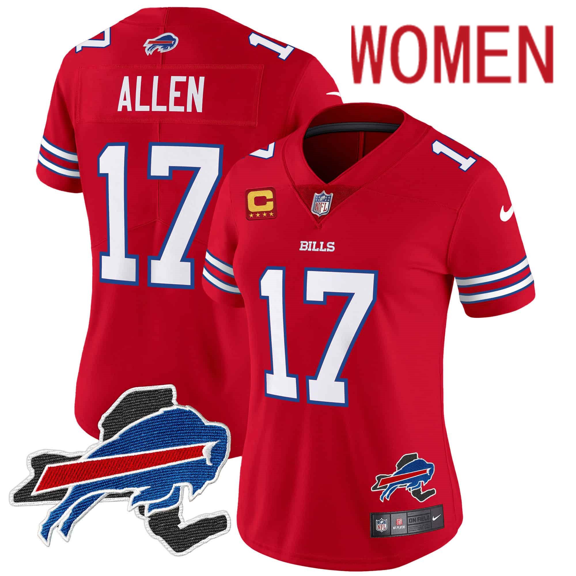 Women Buffalo Bills #17 Allen Red 2024 Nike Patch Vapor Limited NFL Jersey->indianapolis colts->NFL Jersey